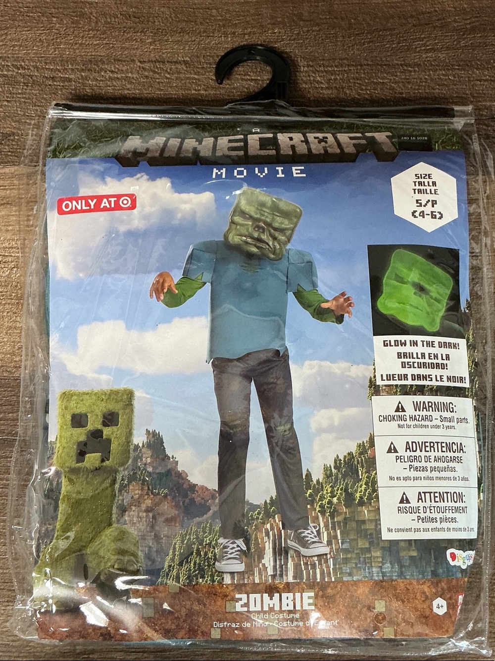 Minecraft Movie Glow-in-the-Dark Zombie Kids Costume - Green